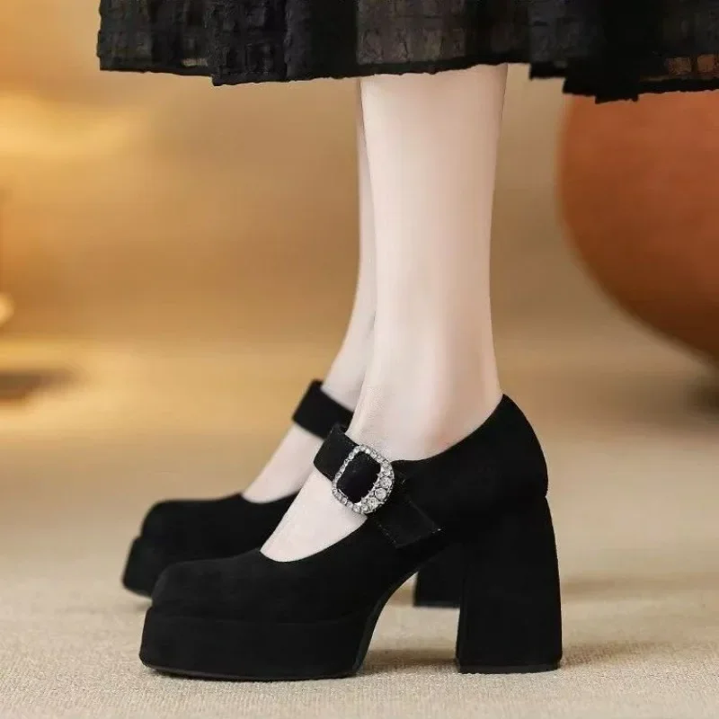 2025 New Fashion Women French Heeled Mary Jane Shoes Black Small Platform Shoes
2025 New Fashion Women French Heeled Mary Jane Shoes Black Small Platform Shoes