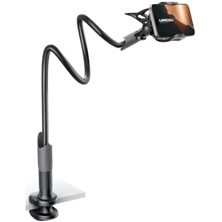 Gooseneck Phone Holder for Bed - Cell Phone Mount Clamp Clip, Flexible Long Arm, Overhead Mount for Desk Headboard Bedside, Gif
Gooseneck Phone Holder for Bed - Cell Phone Mount Clamp Clip, Flexible Long Arm, Overhead Mount for Desk Headboard Bedside, Gif