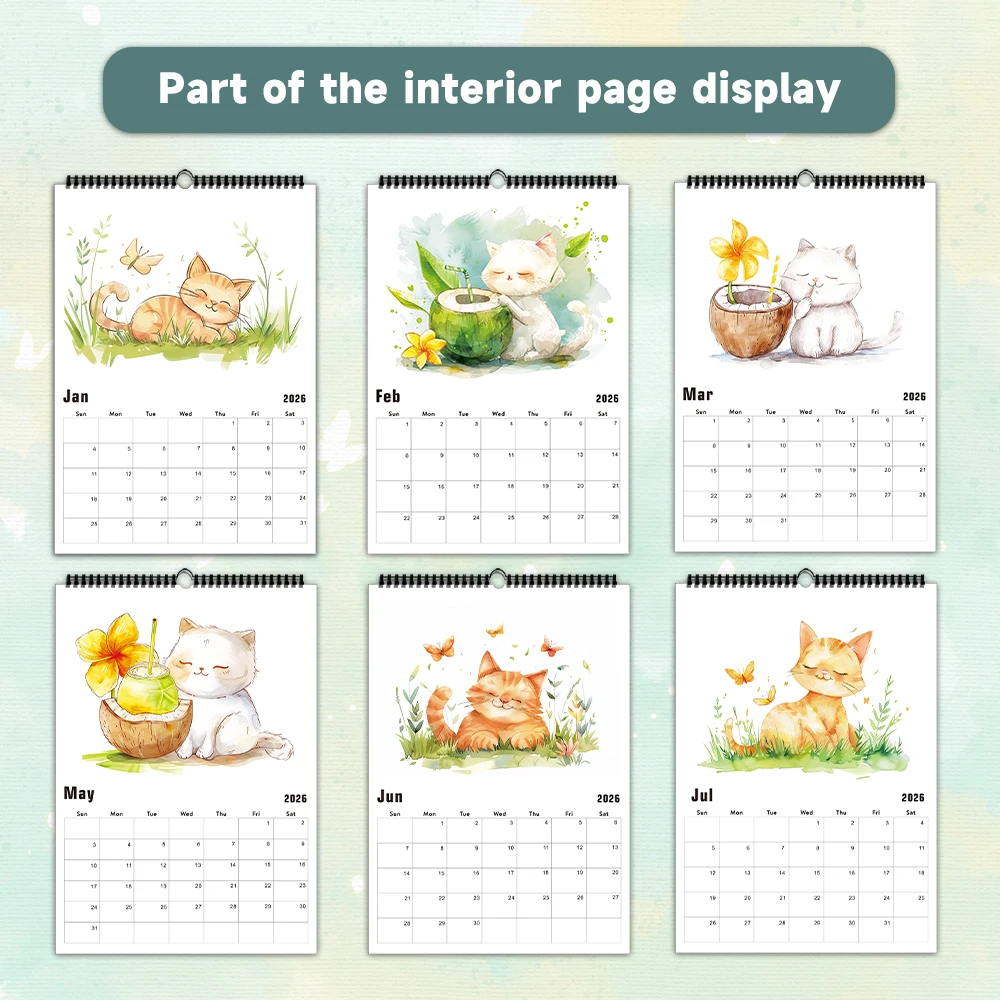 1pc, 2026 Cartoon Cute Cat Theme Calendar, 12 Different Designs, Wall Calendar, Birthday, Christmas, New Year Gift, US Standard
1pc, 2026 Cartoon Cute Cat Theme Calendar, 12 Different Designs, Wall Calendar, Birthday, Christmas, New Year Gift, US Standard