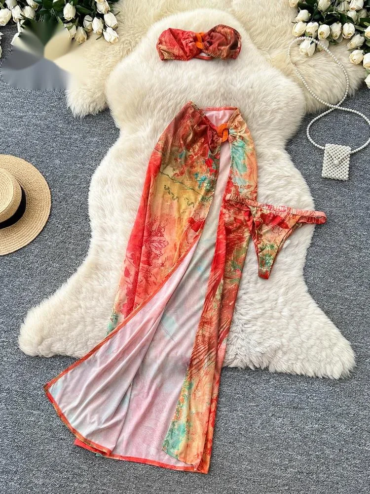 Boho Vacation Beach Sets Summer Spicy Girl Bodycon Bikini+High Split Long Skirt Ladies Print Sensual Seaside 3Pcs Sets
Boho Vacation Beach Sets Summer Spicy Girl Bodycon Bikini+High Split Long Skirt Ladies Print Sensual Seaside 3Pcs Sets
