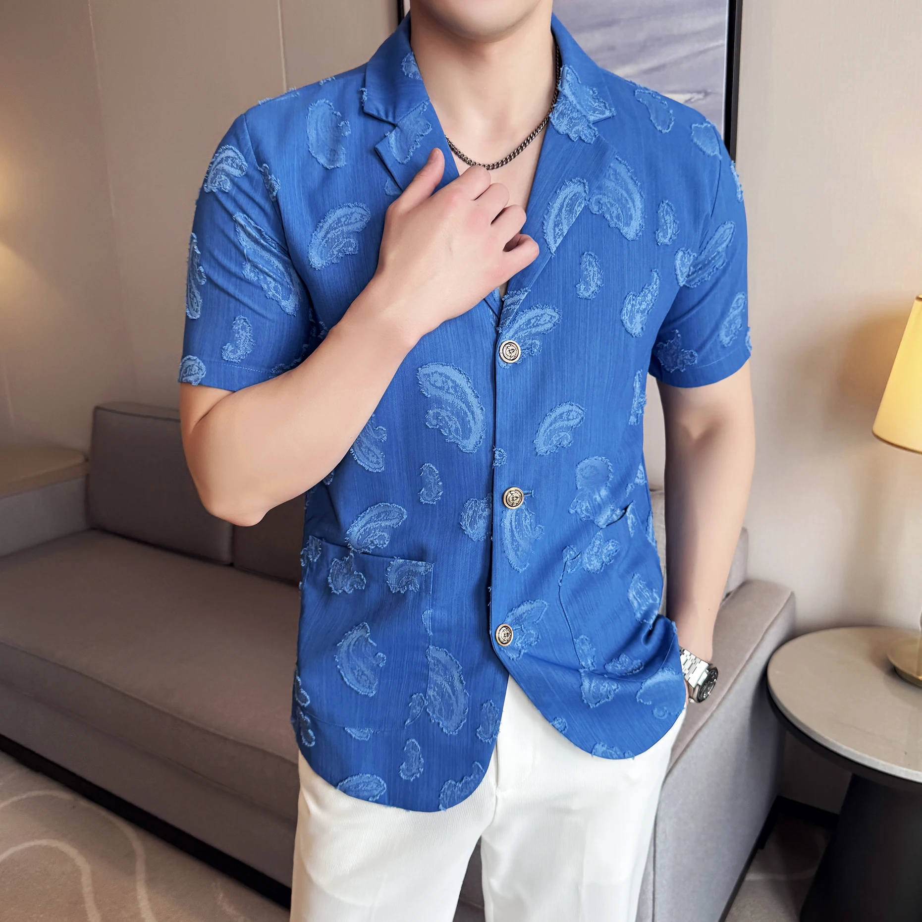 Blazers Hombre High Quality Ice Silk Jacquard Men's Summer Jacket Short Sleeve Slim Fit Blazers For Man Clothing 2025 Plus Size
Blazers Hombre High Quality Ice Silk Jacquard Men's Summer Jacket Short Sleeve Slim Fit Blazers For Man Clothing 2025 Plus Size