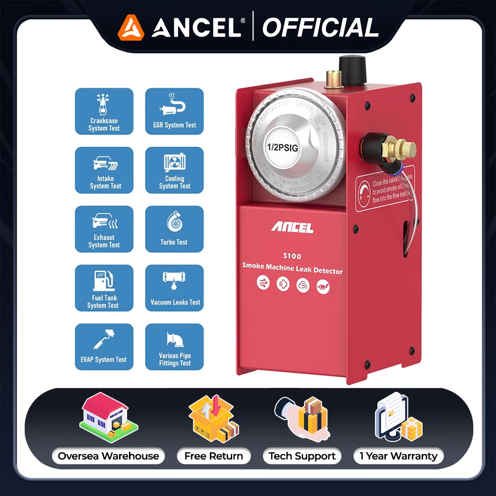 Ancel S100 Car Smoke Leak Detector Auto Leak Smoke Detector EVAP Vacuum Leakage Diagnostic Tool DC12V Fuel Pipe Leak Locator
Ancel S100 Car Smoke Leak Detector Auto Leak Smoke Detector EVAP Vacuum Leakage Diagnostic Tool DC12V Fuel Pipe Leak Locator