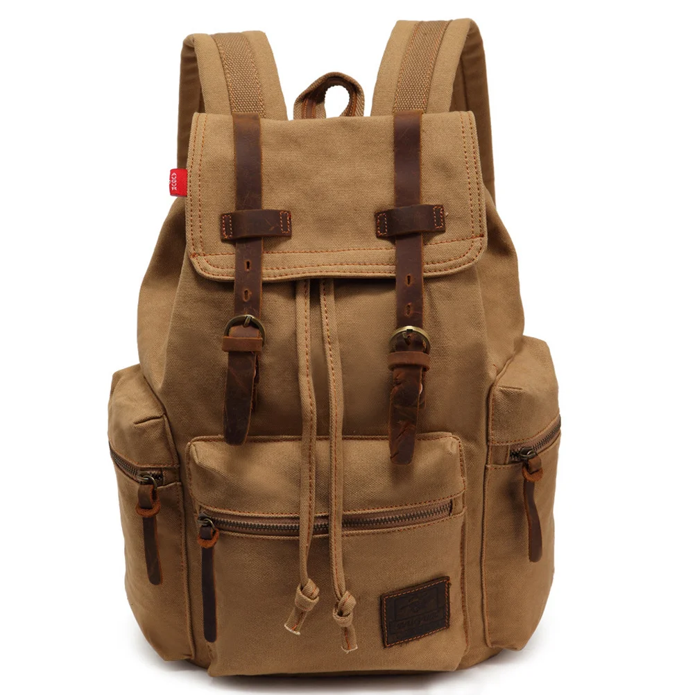 Men Canvas Backpack Retro Design Khaki Color 28x16x42cm Large Capacity Travel Rucksack with Zippered Pockets Adjustable Comfort
Men Canvas Backpack Retro Design Khaki Color 28x16x42cm Large Capacity Travel Rucksack with Zippered Pockets Adjustable Comfort