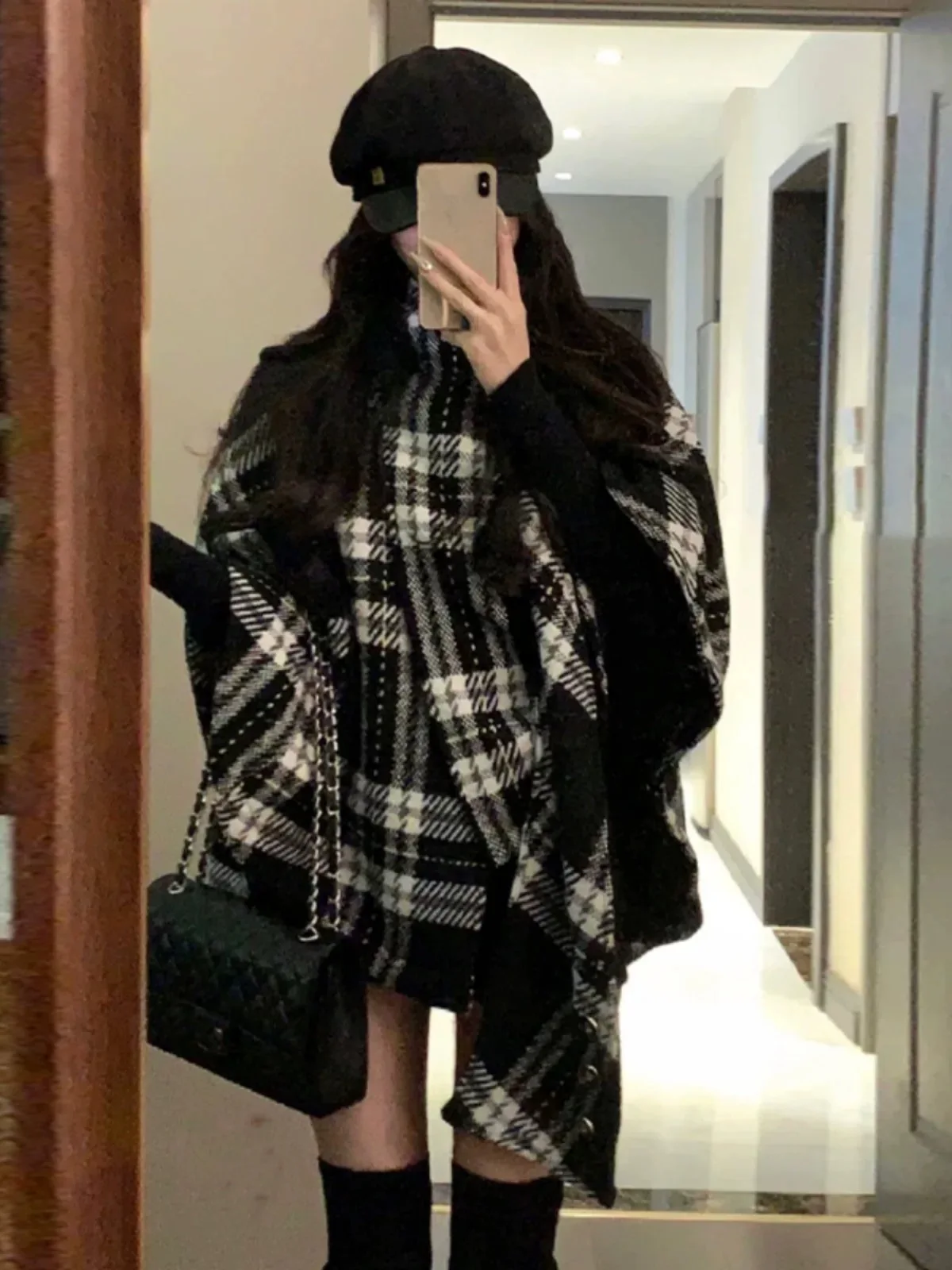 Retro Plaid oulder Wrap Coat Woolen Jaet ort Loose Tweed Women's Outerwear Autumn Winter Small Fraance Sle
Retro Plaid oulder Wrap Coat Woolen Jaet ort Loose Tweed Women's Outerwear Autumn Winter Small Fraance Sle