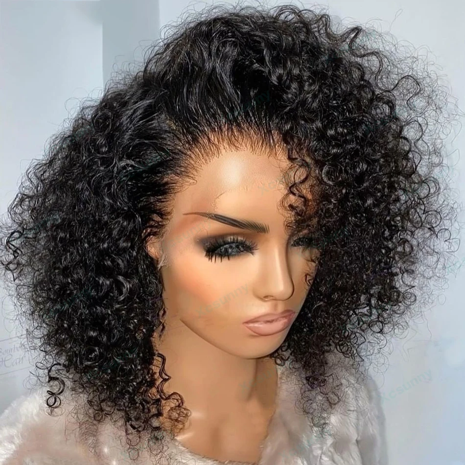 Soft Natural Black Glueless 180Density Short Bob Kinky Curly Deep Lace Front Wig For Women With Baby Hair Preplucked Daily
Soft Natural Black Glueless 180Density Short Bob Kinky Curly Deep Lace Front Wig For Women With Baby Hair Preplucked Daily