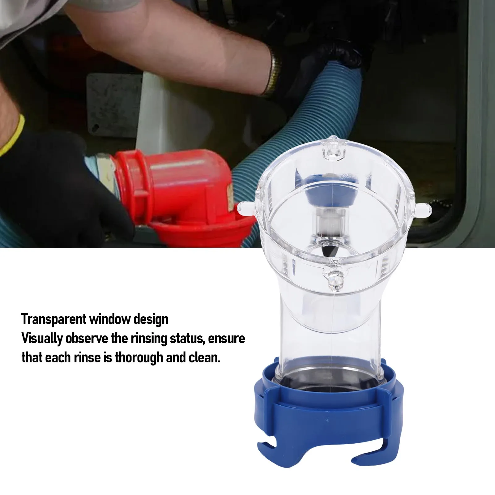 RV Tank Rinser with Backflow Preventer Transparent Window 45 Degree Waste Tank Flush Valve Attachment for RV Trailers
RV Tank Rinser with Backflow Preventer Transparent Window 45 Degree Waste Tank Flush Valve Attachment for RV Trailers