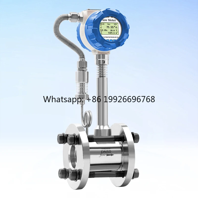 CE Vortex Flow Meter with 4-20mA RS485 and HART Protocol Explosion-Proof Supports OEM for Air Oil Medium Process Control Systems