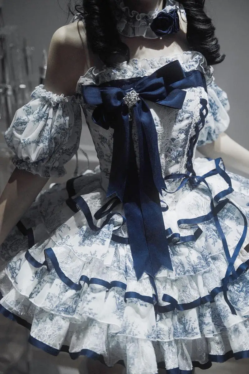 Coalfell Original Design Lolita Spring and Summer Rain Falling Celadon Printed Fishbone Dog Slim Short Lolita JSK Cake Dress
Coalfell Original Design Lolita Spring and Summer Rain Falling Celadon Printed Fishbone Dog Slim Short Lolita JSK Cake Dress