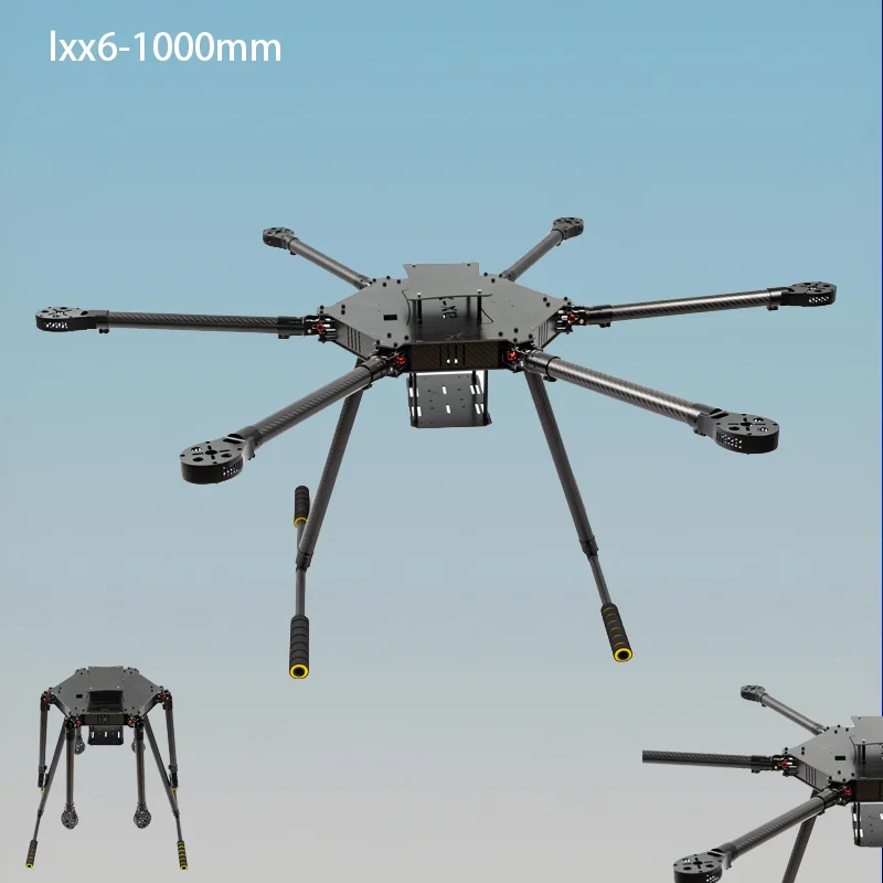 LX1000 Carbon Fiber 1100mm Hexa-Rotor Frame 6 axis drone frame large load 25mm arm can have built-in ESC Umbrella folding
LX1000 Carbon Fiber 1100mm Hexa-Rotor Frame 6 axis drone frame large load 25mm arm can have built-in ESC Umbrella folding