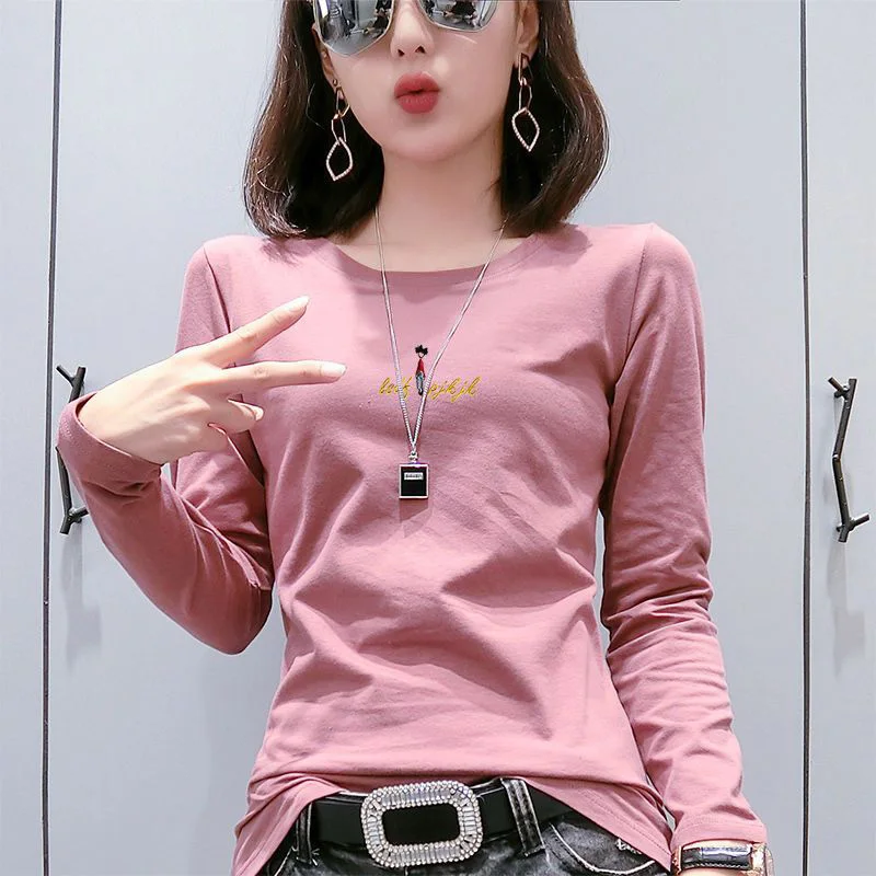 Fashion O-Neck Solid Color Letter Embroidery T-Shirt Female Clothing 2023 Autumn New Loose Casual Pullovers Commute Tee Shirt
Fashion O-Neck Solid Color Letter Embroidery T-Shirt Female Clothing 2023 Autumn New Loose Casual Pullovers Commute Tee Shirt