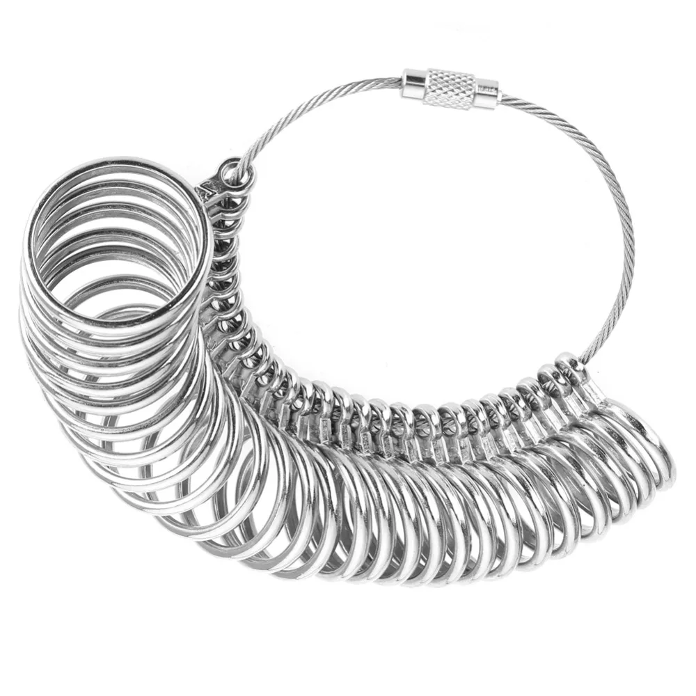 Практичный металлический материал, размер для колец, 27 шт., инструмент для измерения колец, инструмент для измерения пальцев, измерение колец
Практичный металлический материал, размер для колец, 27 шт., инструмент для измерения колец, инструмент для измерения пальцев, измерение колец