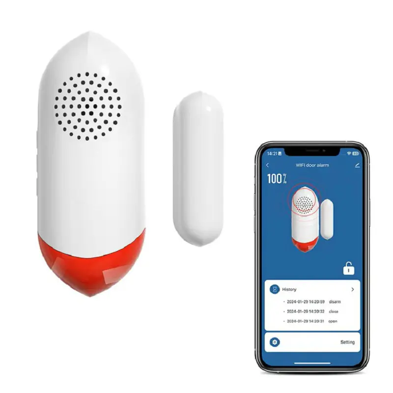 Беспроводная противоугонная Wi-Fi Tuya Smart App, система домашней безопасности, открытая магнитная сигнализация для входа в окно, двери, один датчик с сиреной 
Беспроводная противоугонная Wi-Fi Tuya Smart App, система домашней безопасности, открытая магнитная сигнализация для входа в окно, двери, один датчик с сиреной