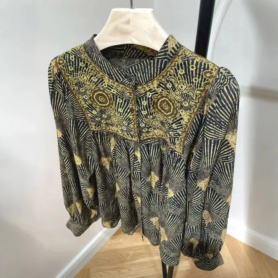 Elegant round Neck Embroidered Print Lantern Sleeve Shirt Women's Premium Style Cotton Long Sleeve Shirt Plant Floral Leaf Pa...
Elegant round Neck Embroidered Print Lantern Sleeve Shirt Women's Premium Style Cotton Long Sleeve Shirt Plant Floral Leaf Pa...