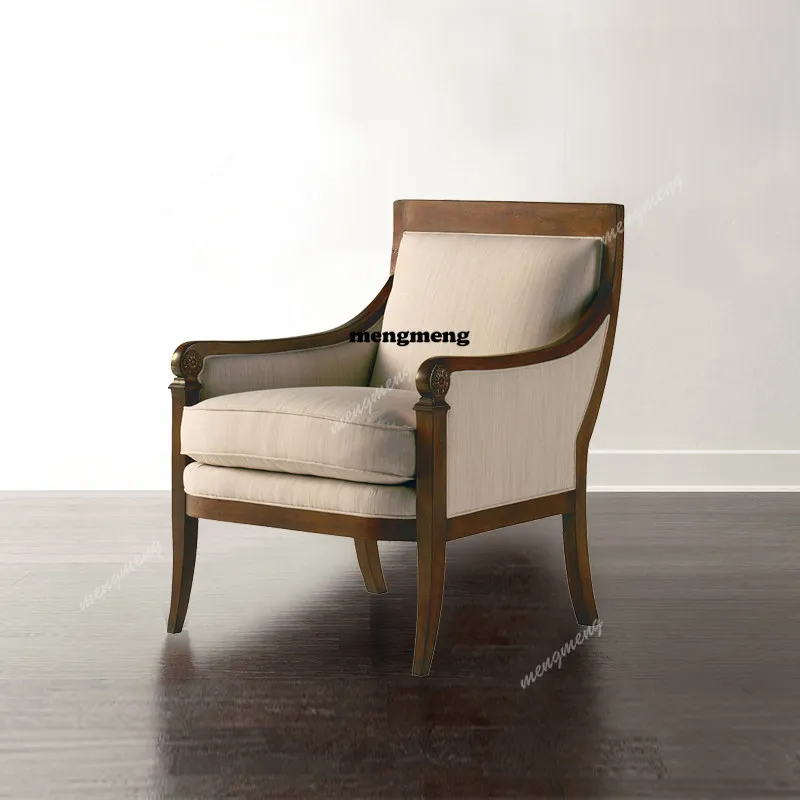 American retro and old all-solid wood fabric single sofa chair simple and beautiful leisure living room tiger chair high-end
American retro and old all-solid wood fabric single sofa chair simple and beautiful leisure living room tiger chair high-end