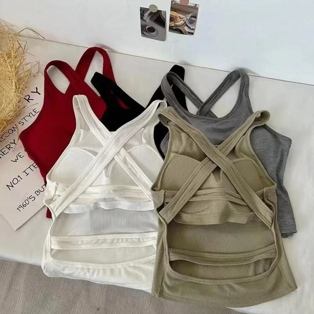 Backless Halter Sleeveless Crop Top Slim Fit Beachwear Sweet Girl's Tank Top Spice Girls Style Undershirts Camisole with Pads
Backless Halter Sleeveless Crop Top Slim Fit Beachwear Sweet Girl's Tank Top Spice Girls Style Undershirts Camisole with Pads