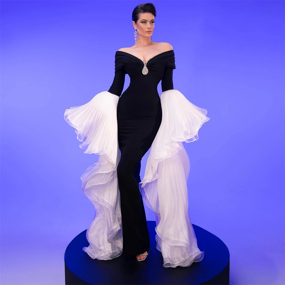 Tarot Vintage V Neck Prom Dresses Satin Long Flared Sleeves Off Shoulder Elegant Party Dress Floor Length Mermaid Holiday Gonws
Tarot Vintage V Neck Prom Dresses Satin Long Flared Sleeves Off Shoulder Elegant Party Dress Floor Length Mermaid Holiday Gonws