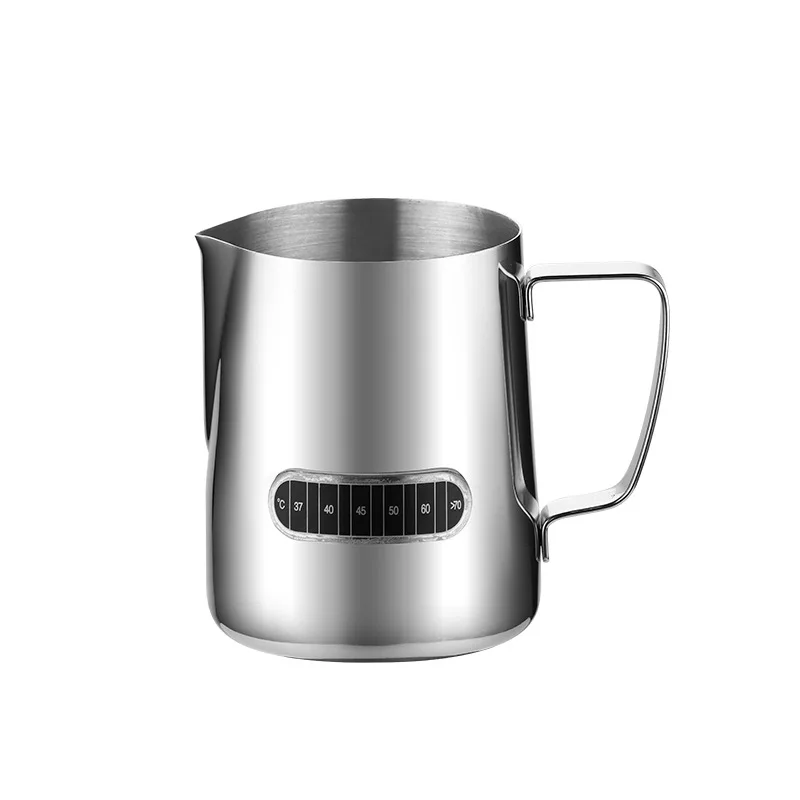 20oz/600ml Milk Frother Cup with Thermometer 304 Stainless Steel Steaming Pitcher With Internal Scale Milk Frothing Pitcher For
20oz/600ml Milk Frother Cup with Thermometer 304 Stainless Steel Steaming Pitcher With Internal Scale Milk Frothing Pitcher For