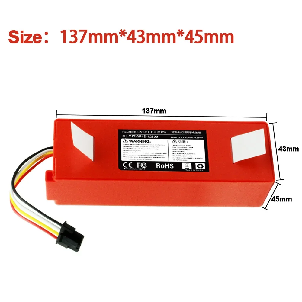 14.4V 4s2p For Xiaomi 1C Robot Cleaner P1904 MM 5200mAh 6800mAh 9800mAh 12800mAh Vacuum Cleaner Replacement Accessories red
14.4V 4s2p For Xiaomi 1C Robot Cleaner P1904 MM 5200mAh 6800mAh 9800mAh 12800mAh Vacuum Cleaner Replacement Accessories red