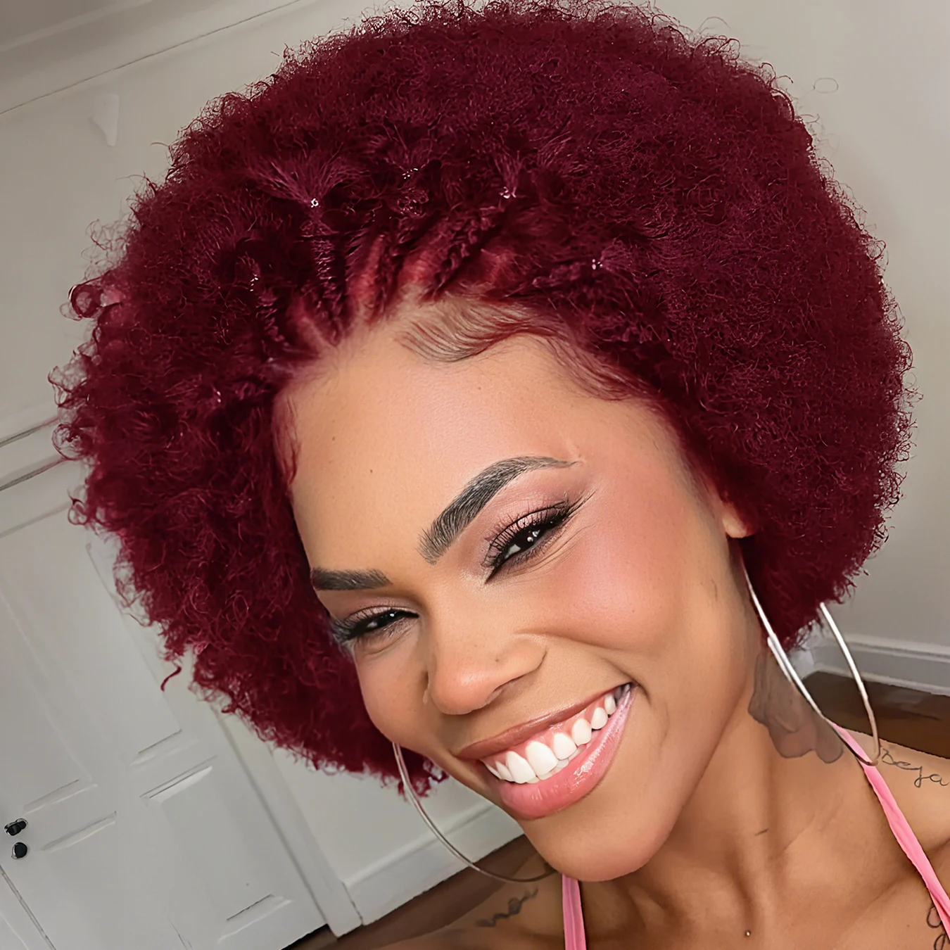 1B/4 Brown 13x4 Lace Front Braid Wig Afro Kinky Curly Pixie Cut Human Hair Wig for Women Halloween Cosplay
1B/4 Brown 13x4 Lace Front Braid Wig Afro Kinky Curly Pixie Cut Human Hair Wig for Women Halloween Cosplay