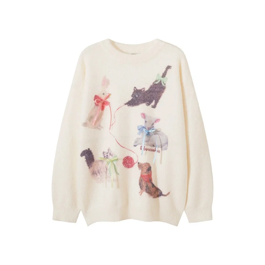 Runway Sweaters Pullovers Women Designer High Quality Bow Tie Puppy Cat Autumn Winter Long Sleeve Harajuku Sweet Jumper 2025
Runway Sweaters Pullovers Women Designer High Quality Bow Tie Puppy Cat Autumn Winter Long Sleeve Harajuku Sweet Jumper 2025