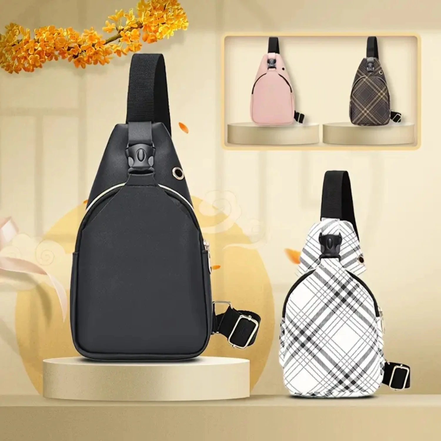 This elegant and versatile simple fashion sling bag, crafted from faux leather, boasts an adjustable strap for added convenience
This elegant and versatile simple fashion sling bag, crafted from faux leather, boasts an adjustable strap for added convenience