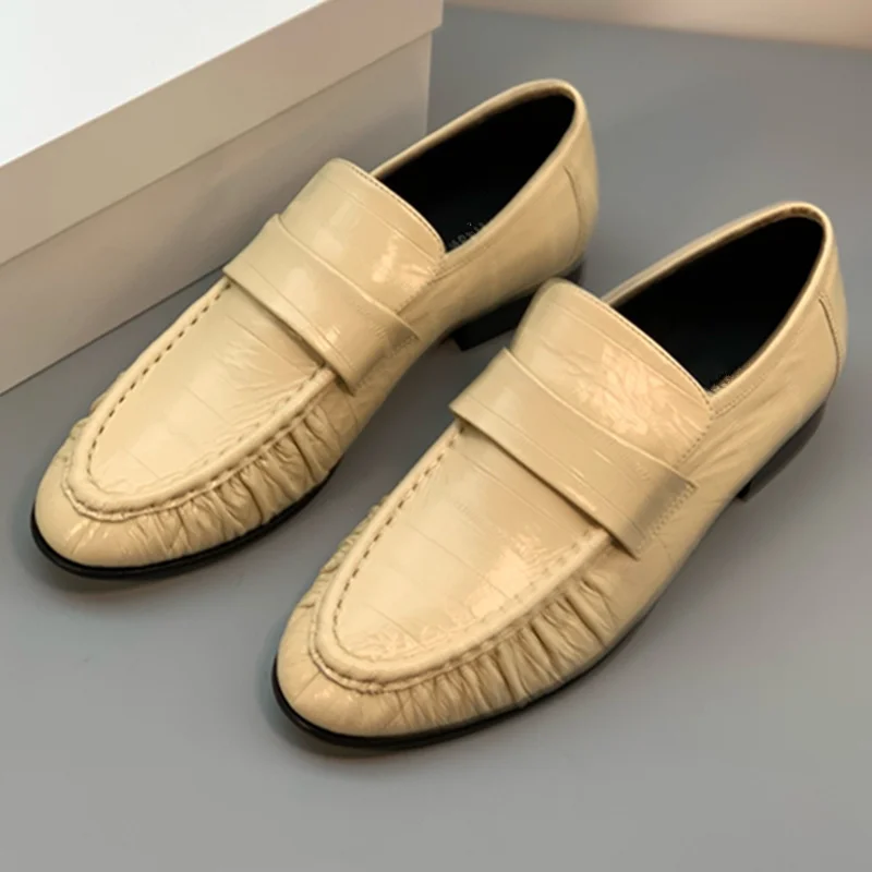 Jenny&Dave British Fashion Women Pleated Eel Leather Loafers, Slip-on Loafers Shoes Women Genuine Leather Top Quality Flats Wome
Jenny&Dave British Fashion Women Pleated Eel Leather Loafers, Slip-on Loafers Shoes Women Genuine Leather Top Quality Flats Wome