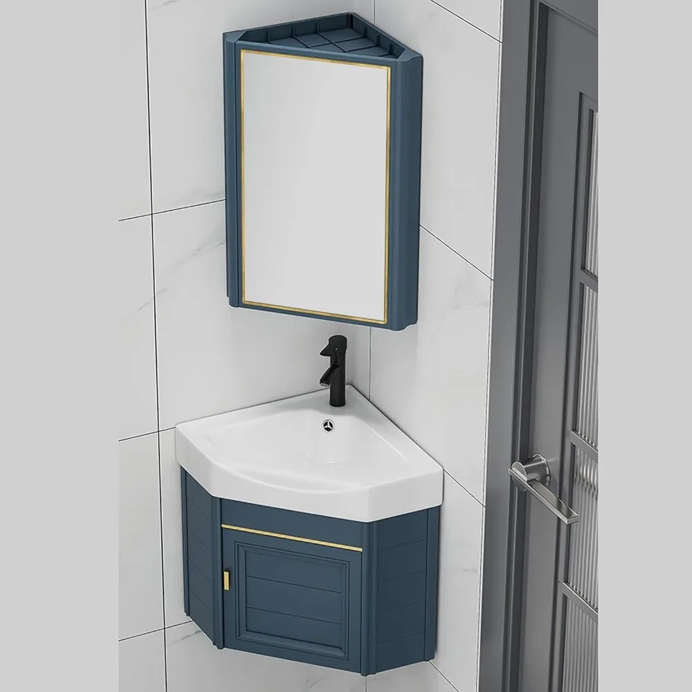 Bathroom Vanity Cabinet, Corner Wall Mount Sink, Bathroom Sink with Storage Container ( with Mirror, Size : 38cm/15in)
Bathroom Vanity Cabinet, Corner Wall Mount Sink, Bathroom Sink with Storage Container ( with Mirror, Size : 38cm/15in)