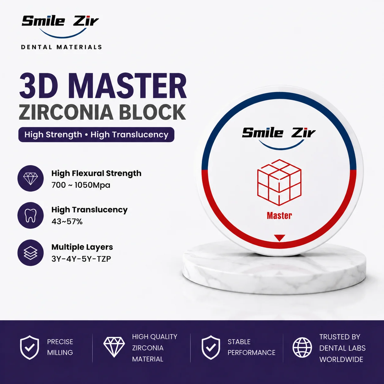 3D Zirconia Block Dental CAD/CAM Disc 98/95/AG Multilayer Ceramic Vita16 Shades for Milling Crowns And Bridges
3D Zirconia Block Dental CAD/CAM Disc 98/95/AG Multilayer Ceramic Vita16 Shades for Milling Crowns And Bridges