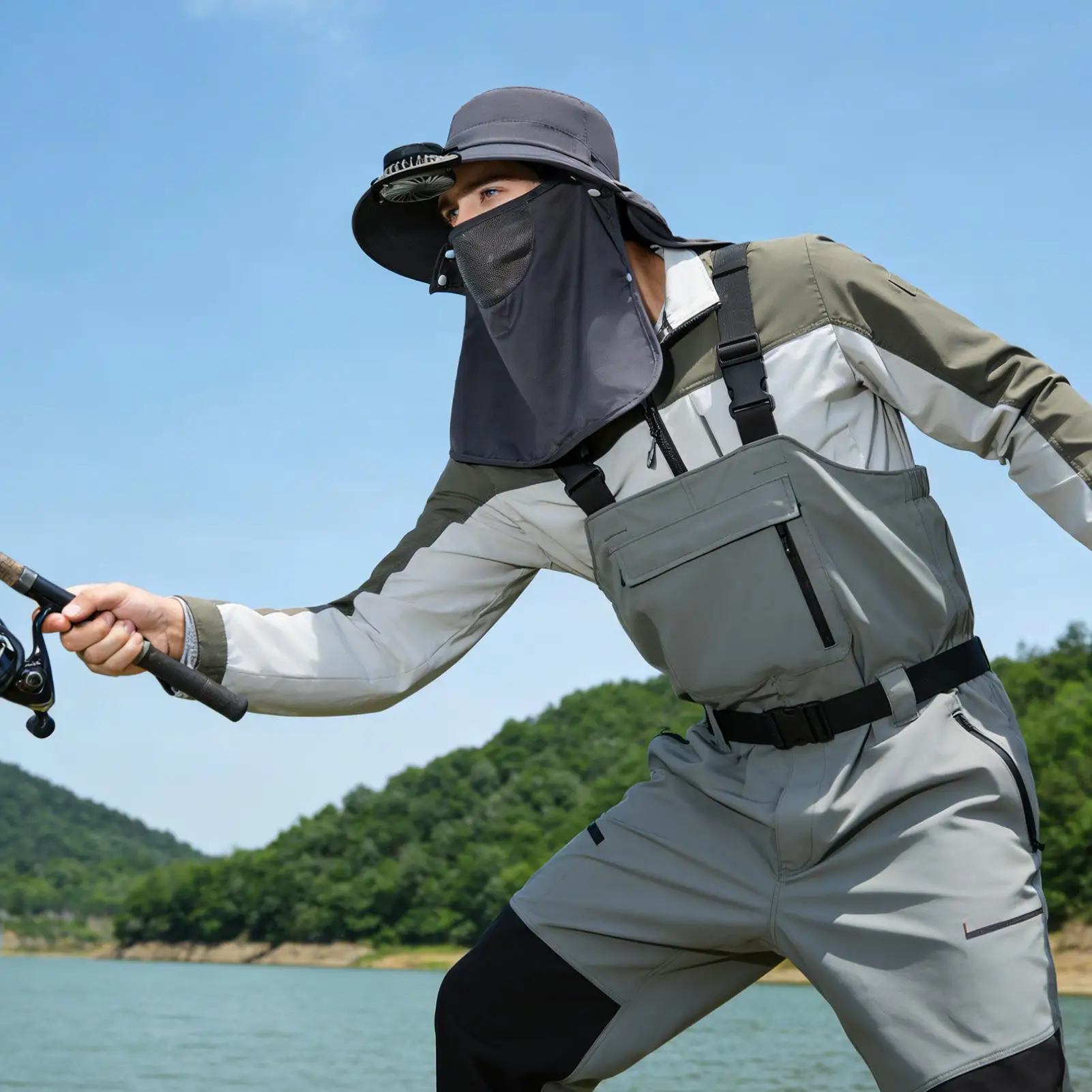 Hat With Fan Solar Powered Wide Brim Cooling Headwear Fishing Hat With Face Guard Neck Flap For Outdoor Beach Picnic Camping
Hat With Fan Solar Powered Wide Brim Cooling Headwear Fishing Hat With Face Guard Neck Flap For Outdoor Beach Picnic Camping