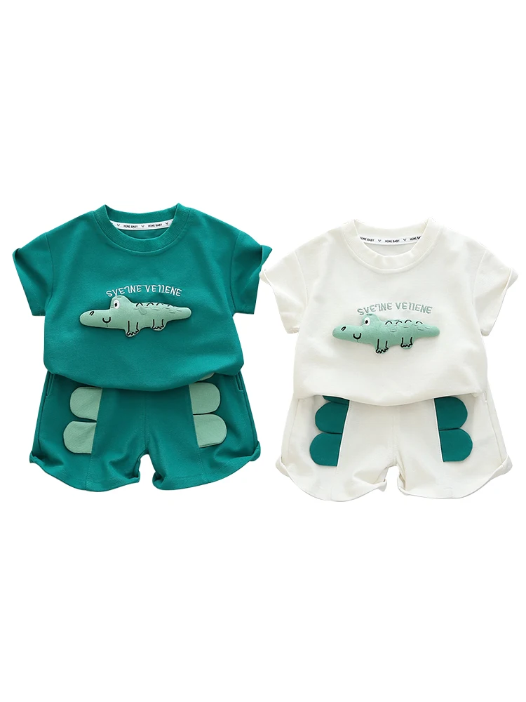 Toddler Boy Cute Cartoon Dinosaur Printed Summer Beach Holiday Baby Boy Clothes Children's Short Sleeve And Shorts Clothing
Toddler Boy Cute Cartoon Dinosaur Printed Summer Beach Holiday Baby Boy Clothes Children's Short Sleeve And Shorts Clothing