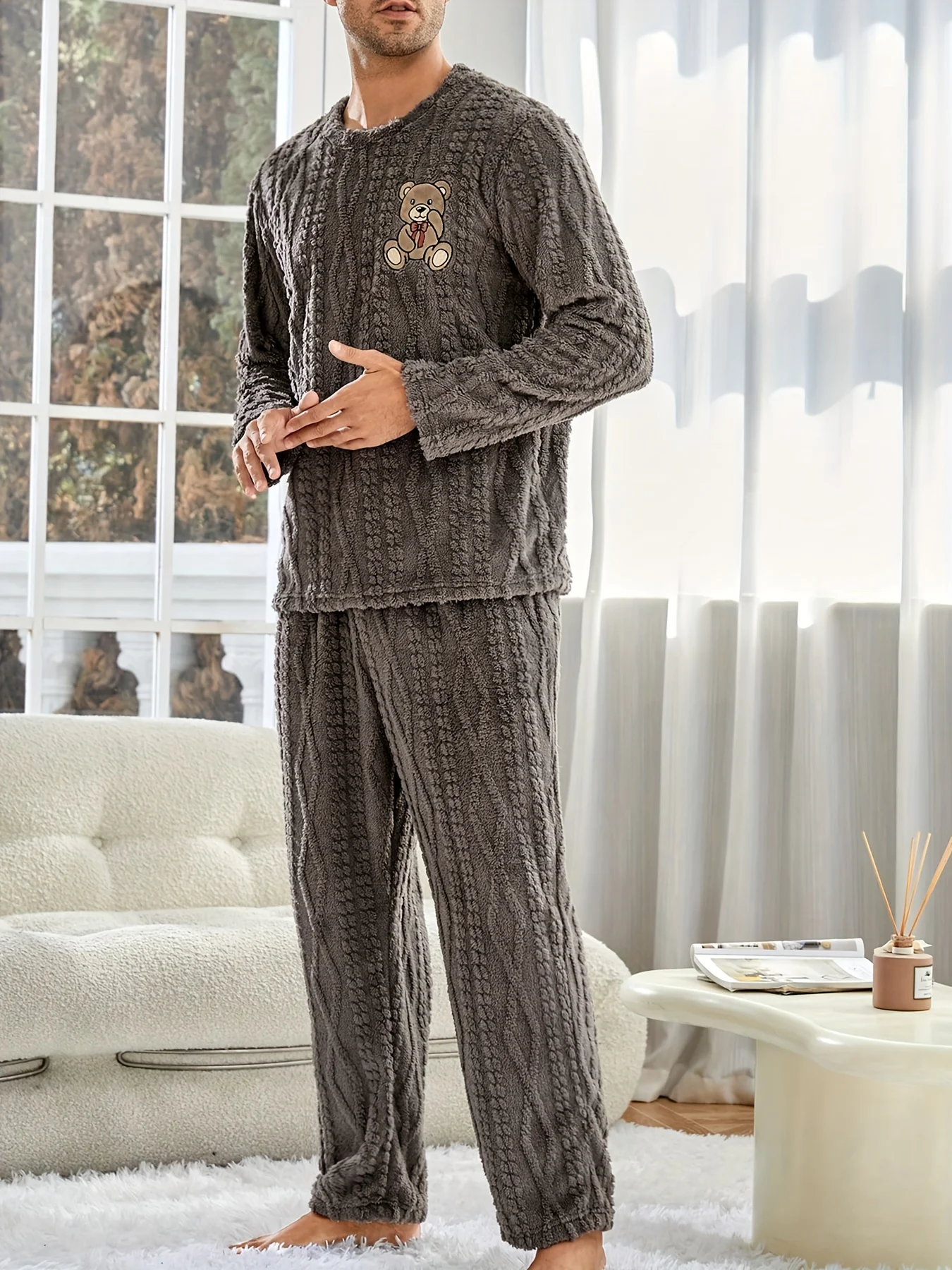 Autumn Season Men'S Long Retro Print Pajama Set, Perfect for Fall/Winter Casual Long Sleeve Button-Up Pajama Sets Nightwear Pjs
Autumn Season Men'S Long Retro Print Pajama Set, Perfect for Fall/Winter Casual Long Sleeve Button-Up Pajama Sets Nightwear Pjs