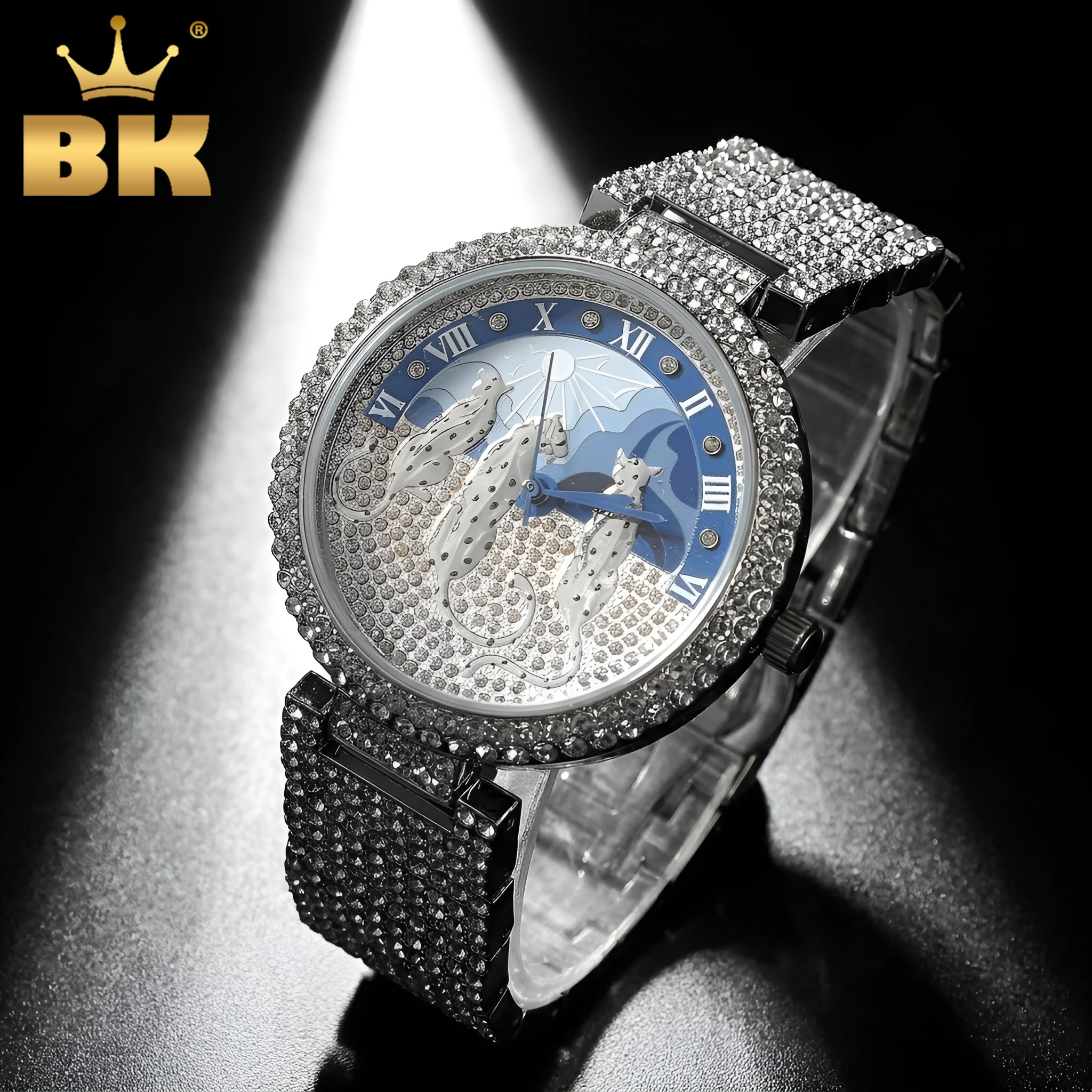 TBTK Luxury Full Iced Out Leopard Dial Watch Luxury Bling Full Paved CZ Quartz Watch HipHop Party Wrist Watch for Men Women
TBTK Luxury Full Iced Out Leopard Dial Watch Luxury Bling Full Paved CZ Quartz Watch HipHop Party Wrist Watch for Men Women