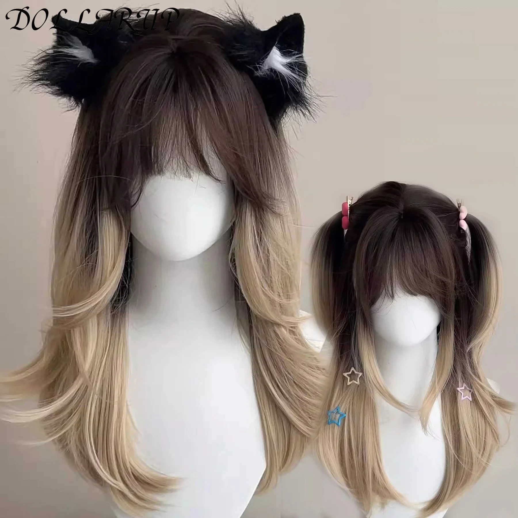 JKL Ombre Blonde Wig для женщин Длинный прямой парик с челкой на день Синтетический многослойный парик Hai Термостойкое волокно
JKL Ombre Blonde Wig для женщин Длинный прямой парик с челкой на день Синтетический многослойный парик Hai Термостойкое волокно