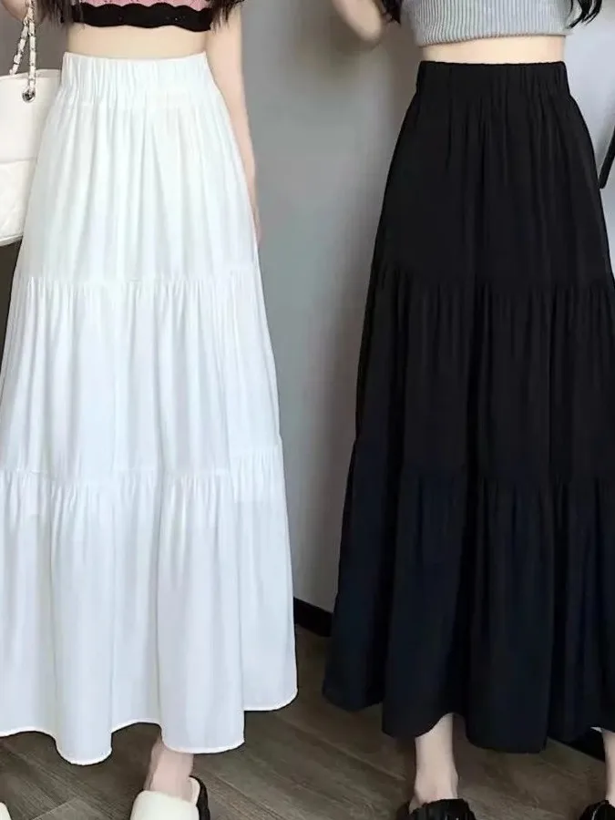 White A-Line Cake Skirt Women's Spring Summer 2026 New Small Tassel Draped Midi Skirt High Waist Elastic Waist Everyday Wear
White A-Line Cake Skirt Women's Spring Summer 2026 New Small Tassel Draped Midi Skirt High Waist Elastic Waist Everyday Wear