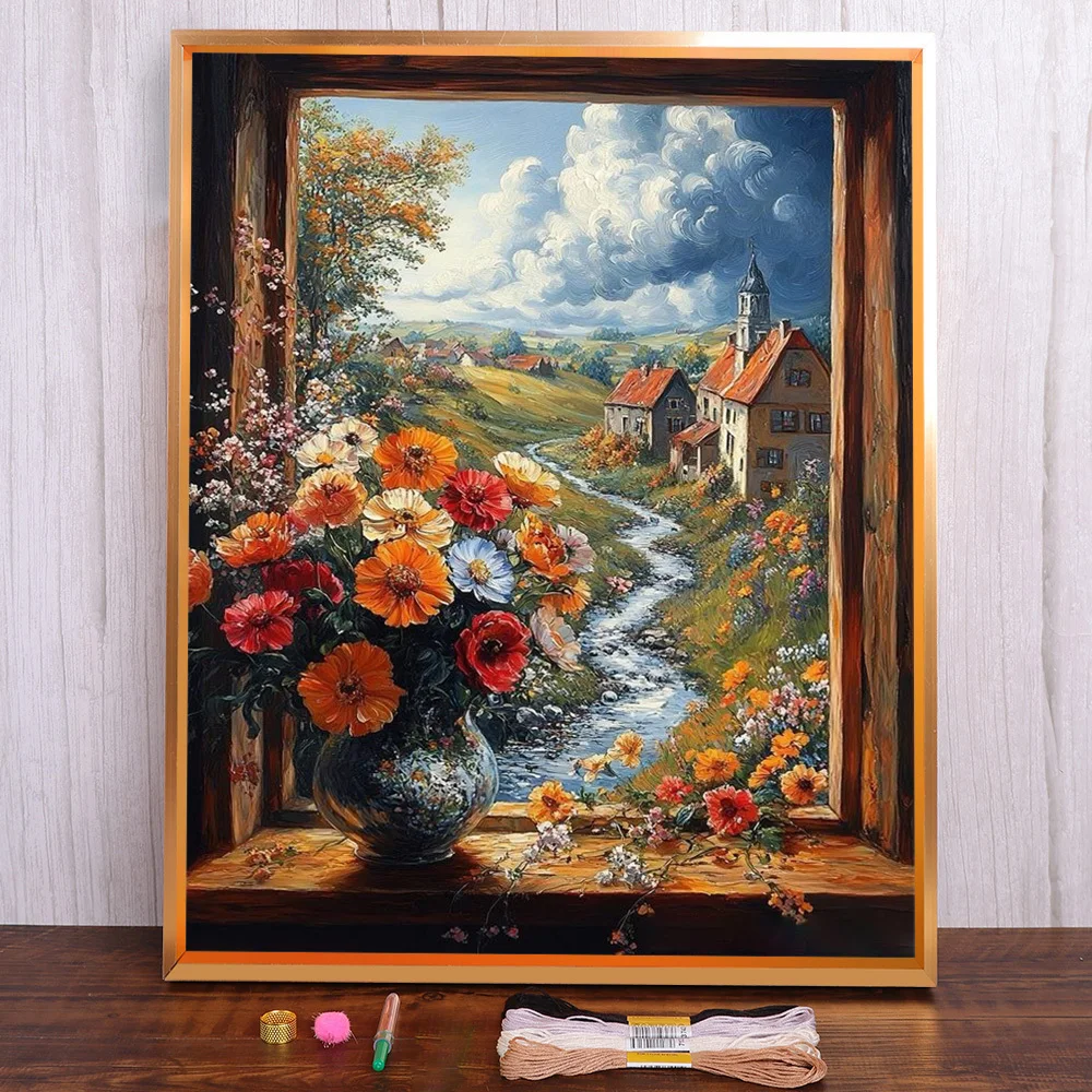 Landscape Flower Window Printed 11CT Cross-Stitch Kit Embroidery Sewing Handicraft Painting Needlework Design Wholesale Package
Landscape Flower Window Printed 11CT Cross-Stitch Kit Embroidery Sewing Handicraft Painting Needlework Design Wholesale Package