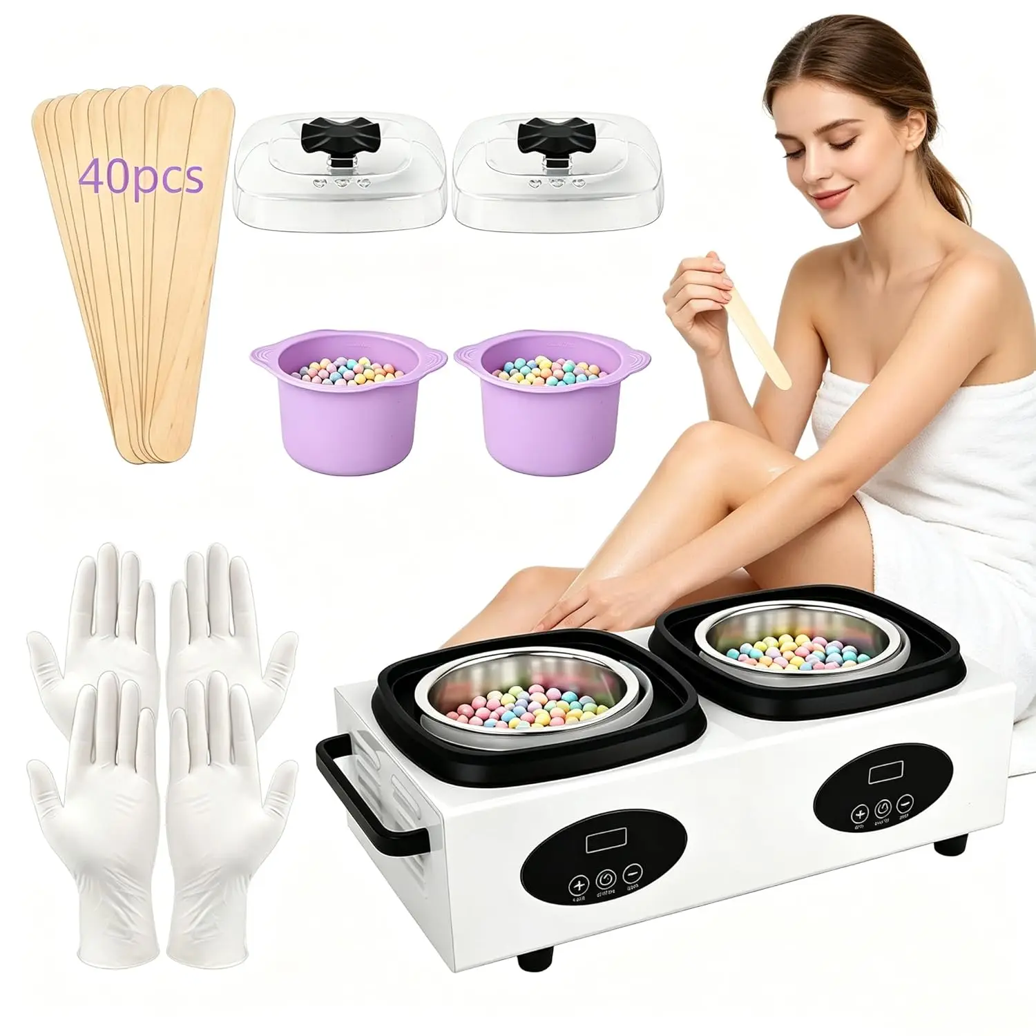 Dual Pot Electric Wax Warmer 400ml x 2 Temp Control Hair Removal Heater
Dual Pot Electric Wax Warmer 400ml x 2 Temp Control Hair Removal Heater