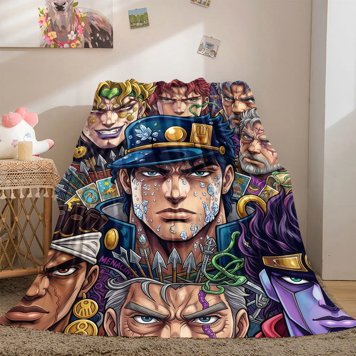 JoJo's Bizarre Adventure Print Flannel Blanket, Cartoon Themed Bedding for Sofa, Cozy Home Decor, Travel Picnic Throw_LIAN
JoJo's Bizarre Adventure Print Flannel Blanket, Cartoon Themed Bedding for Sofa, Cozy Home Decor, Travel Picnic Throw_LIAN