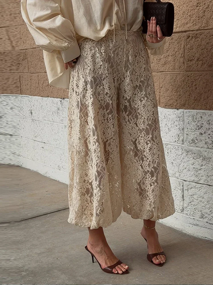 Casual Women's Lace Pants Elastic High Elastic Waist Hollow Out Soft Trousers Female 2026 Spring Summer Lady Bohemian Bottoms
Casual Women's Lace Pants Elastic High Elastic Waist Hollow Out Soft Trousers Female 2026 Spring Summer Lady Bohemian Bottoms