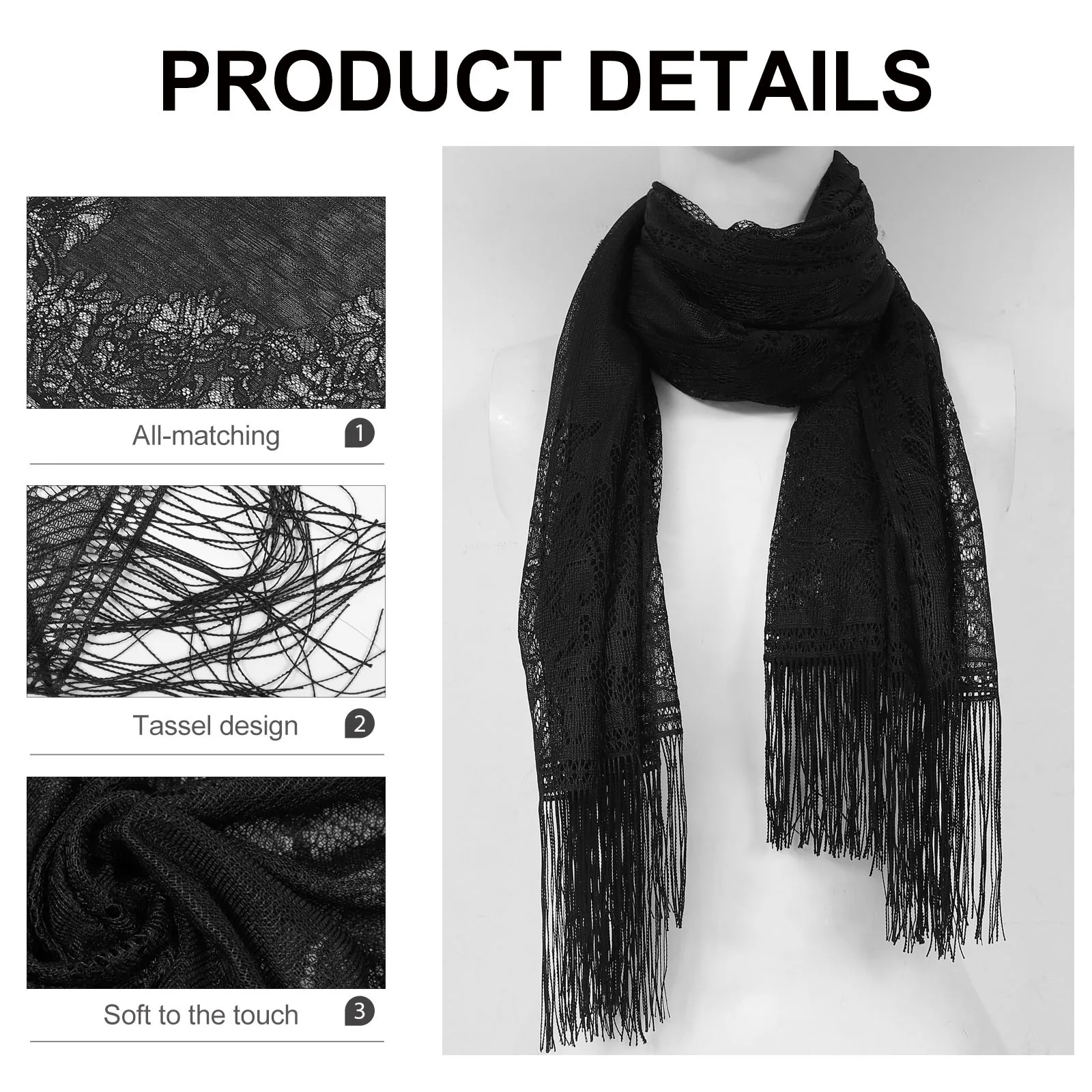 1pc Elegant Shawl Wedding Lace Cape Lightweight Breathable Dress Cover Up Formal Scarf Wrap Reusable Soft Skin-Friendly Durable
1pc Elegant Shawl Wedding Lace Cape Lightweight Breathable Dress Cover Up Formal Scarf Wrap Reusable Soft Skin-Friendly Durable