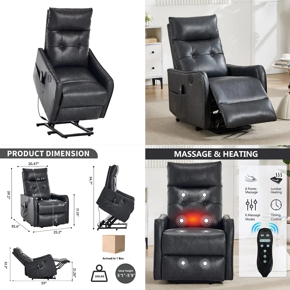 Power Lift Recliner Chair with Heat and Massage, Lift Chairs for Standing Assistance,Small Lift Chair for Petite Elderly with S
Power Lift Recliner Chair with Heat and Massage, Lift Chairs for Standing Assistance,Small Lift Chair for Petite Elderly with S