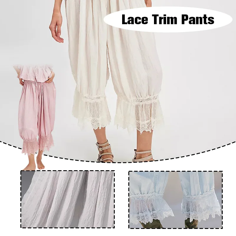 Women Vintage Lace Trim Pettipants Long Bloomers Ruffle Pantaloons Under Dress Y2K Cute Pumpkin Pants Capri Pajama Bottoms
Women Vintage Lace Trim Pettipants Long Bloomers Ruffle Pantaloons Under Dress Y2K Cute Pumpkin Pants Capri Pajama Bottoms