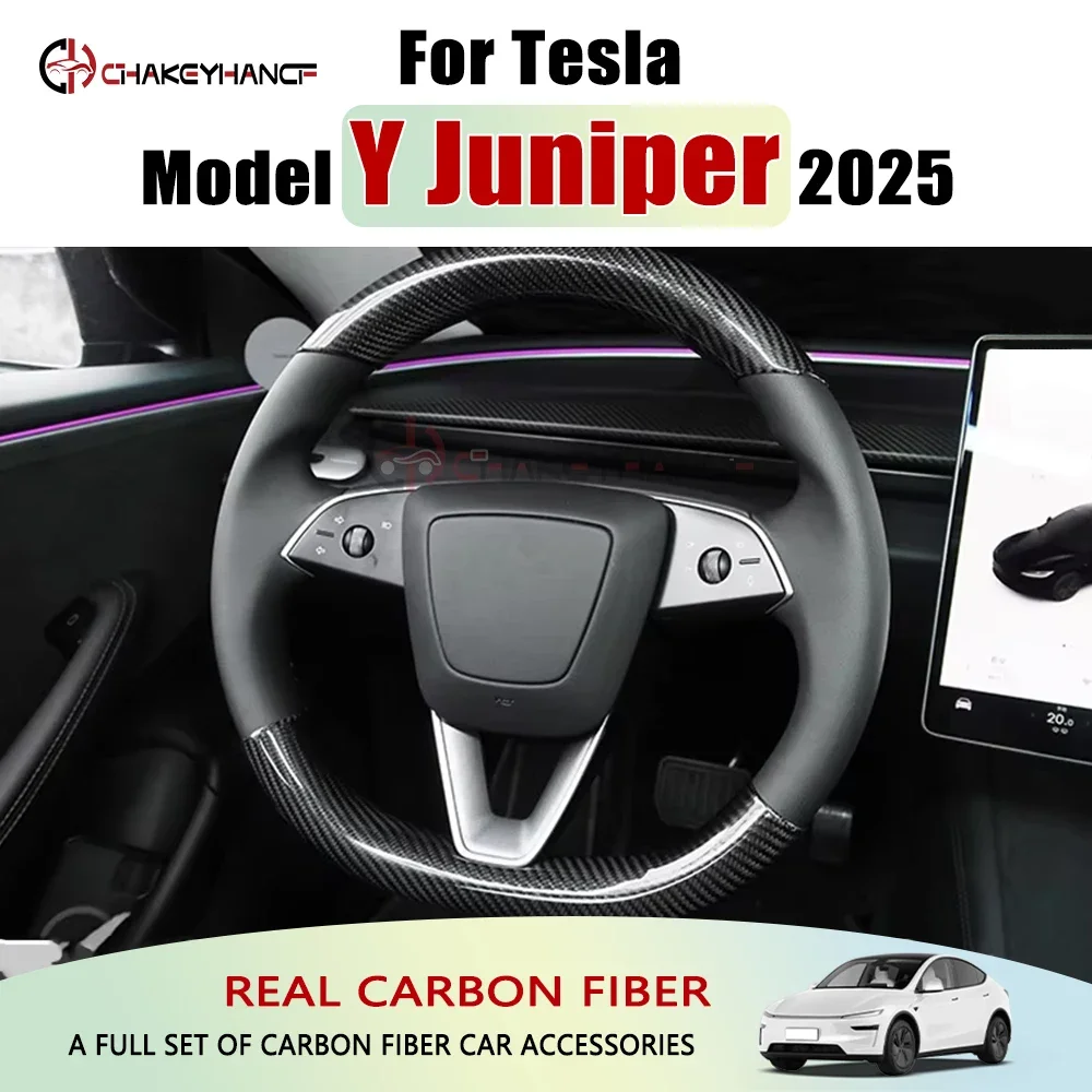 Real Carbon Fiber Steering Wheel Trim Cover Overlay Protector Car Interior Accessories for 2025 Tesla Model Y Juniper Tesla
Real Carbon Fiber Steering Wheel Trim Cover Overlay Protector Car Interior Accessories for 2025 Tesla Model Y Juniper Tesla