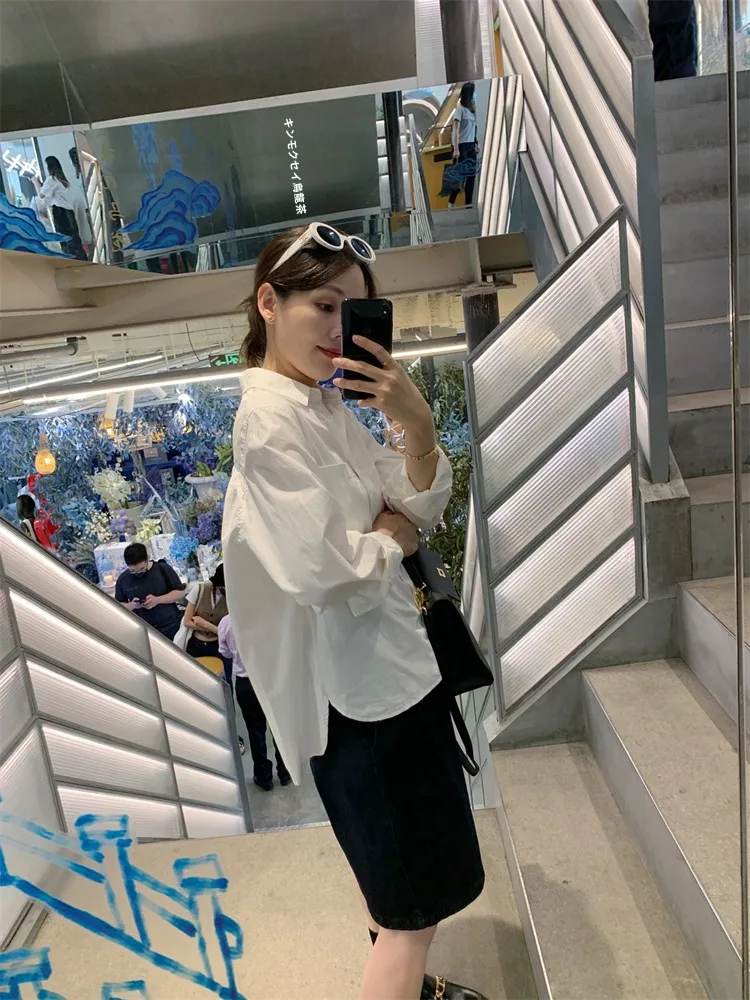 New by SPRING Women's Shirt Collared Elegant Versatile Cotton Long Sleeve Straight Cut Korean Style Office Wear Pure Color
New by SPRING Women's Shirt Collared Elegant Versatile Cotton Long Sleeve Straight Cut Korean Style Office Wear Pure Color