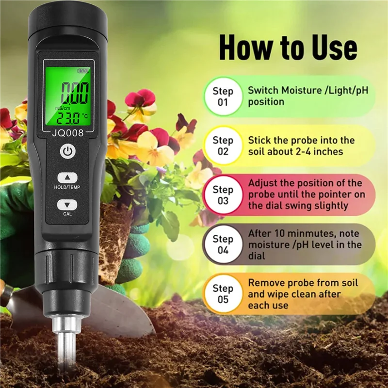 【Hot Cake】LCD Digital Soil Tester ATC Temp Detection Soil EC Meter Handheld Soil EC Meter 2 In 1 Soil Detector
【Hot Cake】LCD Digital Soil Tester ATC Temp Detection Soil EC Meter Handheld Soil EC Meter 2 In 1 Soil Detector