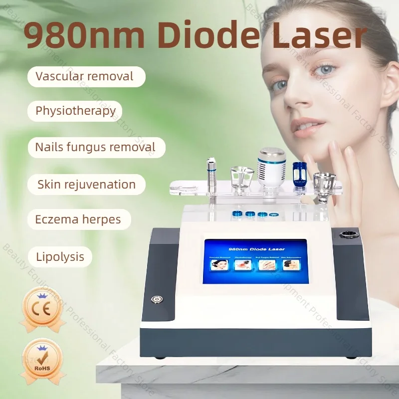 Portable 60W 6 in 1 980 nm Diode Laser Machine for Skin Fungal Infection Image Vascular Vein Removal Nail Fungus Removal Device
Portable 60W 6 in 1 980 nm Diode Laser Machine for Skin Fungal Infection Image Vascular Vein Removal Nail Fungus Removal Device