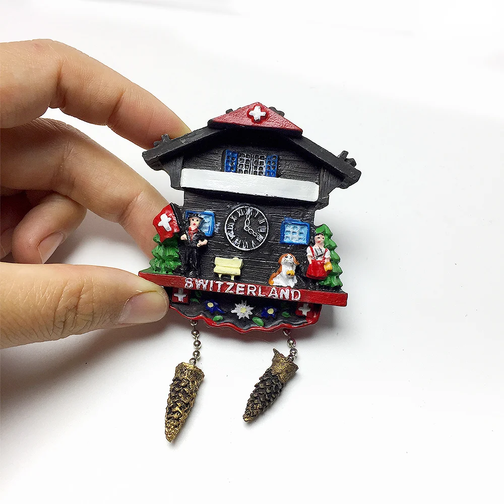 Swiss Traditional Cuckoo Clock Shape Resin Refrigerator Magnet Decorative Sticker Travel Souvenir Home Decoration
Swiss Traditional Cuckoo Clock Shape Resin Refrigerator Magnet Decorative Sticker Travel Souvenir Home Decoration