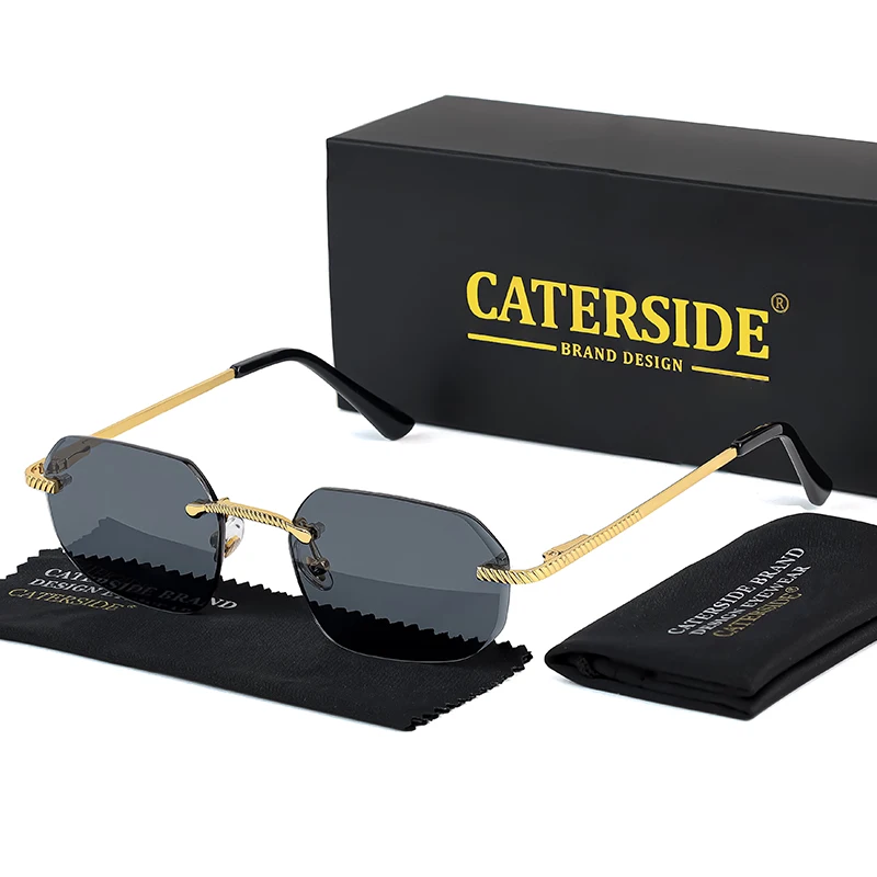 CATERSIDE новые солнцезащитные очки без оправы, мужские модные многоугольные люксовые брендовые дизайнерские солнцезащитные очки, женские вечерние праздничные очки, подарочный футляр
CATERSIDE новые солнцезащитные очки без оправы, мужские модные многоугольные люксовые брендовые дизайнерские солнцезащитные очки, женские вечерние праздничные очки, подарочный футляр