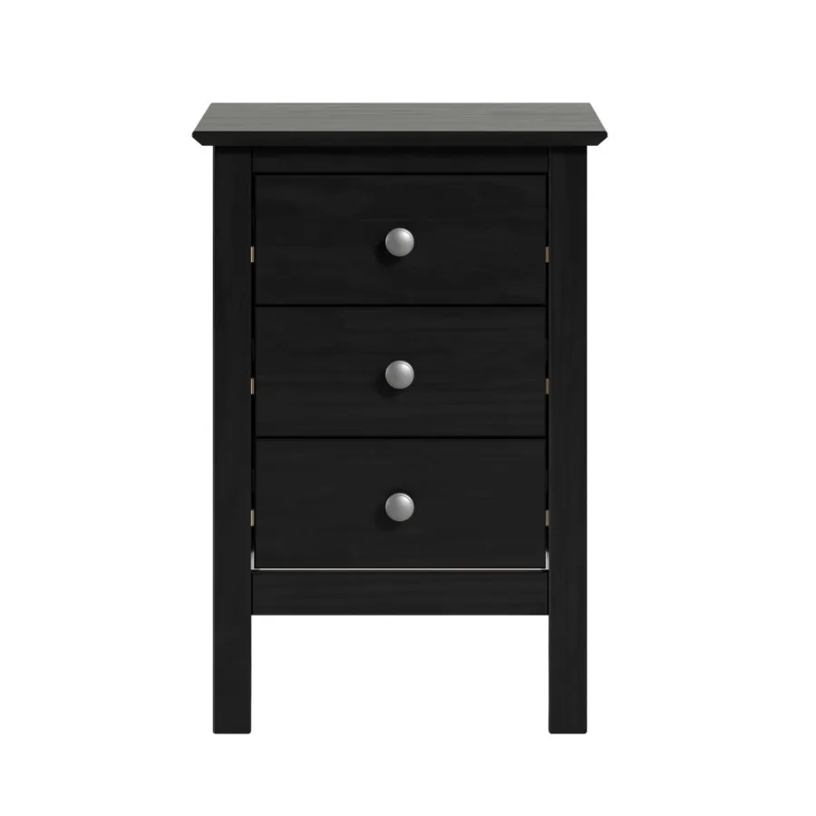 Three Drawer End Table Nightstand Black
Three Drawer End Table Nightstand Black