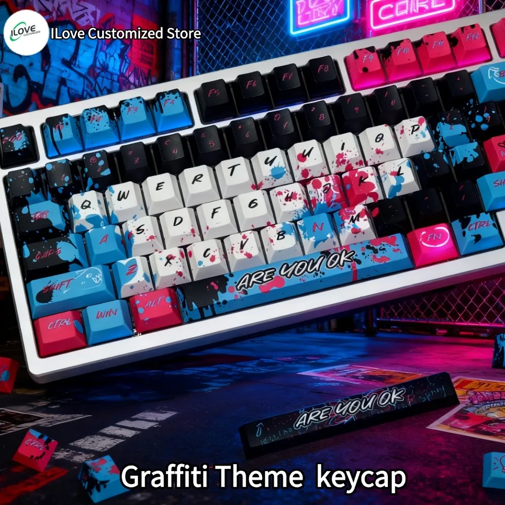 Graffiti Theme keycap PBT Five-sided sublimation keycap 126 key Cherry Profile For MX Switch Mechanical Keyboard
Graffiti Theme keycap PBT Five-sided sublimation keycap 126 key Cherry Profile For MX Switch Mechanical Keyboard