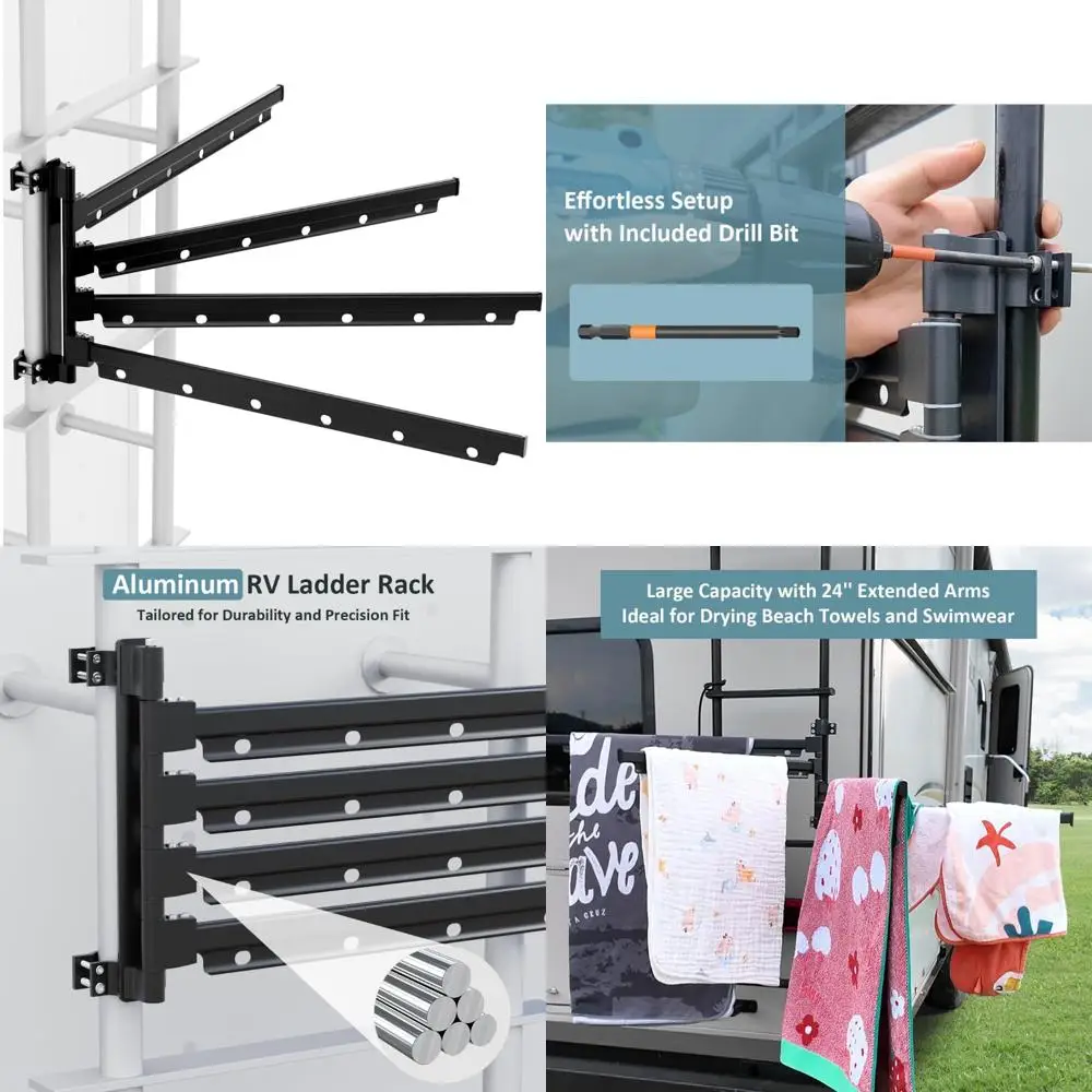 Large Capacity Aluminum Clothes Drying Rack with Extended Arms, Ideal for Campers and Travel Trailers, Outdoor Travel Essential
Large Capacity Aluminum Clothes Drying Rack with Extended Arms, Ideal for Campers and Travel Trailers, Outdoor Travel Essential